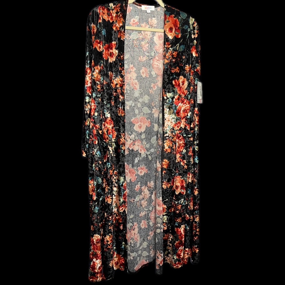 **Velvet** LuLaRoe Velvet Foral Sarah Duster Cardigan Size Small NWT HTF!!